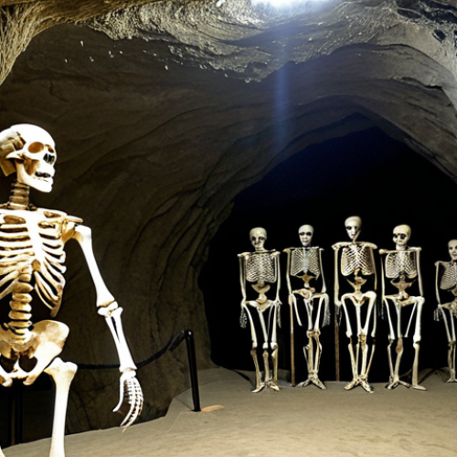 The Bear's Cave - Galería de los Osos**

"Interior view of the Bear's Cave in Romania, Galería de los Osos, featuring ancient cave bear skeletons. Soft, diffused lighting highlighting the bone structures and cave formations. Fully clothed tourists observe respectfully. Appropriate attire, safe for work, perfect anatomy (of skeletons and people), natural proportions, professional photography, family-friendly, high resolution, intricate details, well-lit, safe for work, appropriate content, professional."

**