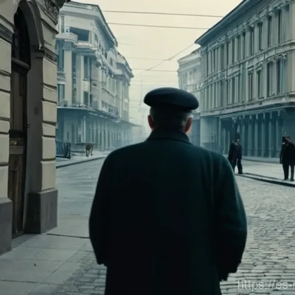 루마니아와 소련의 관계 - **Prompt 1: The Imposition of a New Order**
"A dimly lit street scene in Bucharest, Romania, cir...