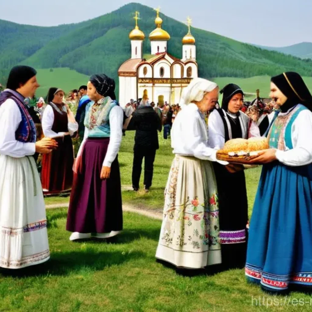 루마니아 민족 구성 - **Prompt 1: Romanian Orthodox Festival in a Rural Setting**
"A vibrant scene depicting a traditi...