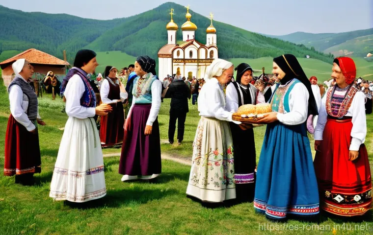 루마니아 민족 구성 - **Prompt 1: Romanian Orthodox Festival in a Rural Setting**
    "A vibrant scene depicting a traditi...