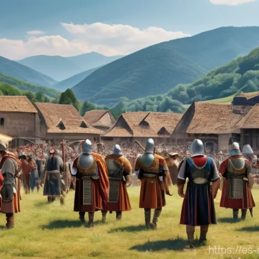 루마니아어와 라틴어 관계 - **"Echoes of Rome in the Carpathians"**: A panoramic, historically rich illustration depicting a vib...